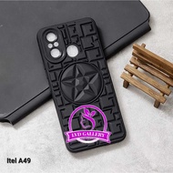Itel A49 Case 3D Star Motif Embossed Macaron Black Case Itel A49