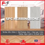 [4MM] Herringbone Pattern SPC Flooring/ SPC Plank/ Interlock System Floor/ Vinyl SPC Murah