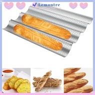 LEMONTRE Baguette Baking Tray, Bakeware Waves Baguette Mold,  2/4 Grooves Baking Tool Nonstick Bague