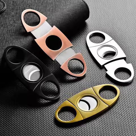 20mm-diameter Cigar Cutter gold full Stainless Steel Metal Pocket Gadget Zigarre Cutter Knife Cuban 