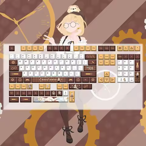 Anime Keycaps Watson Amelia 132 Keycaps Vtuber Hololive Key Cover PBT DYE SUB Cherry MX Switch Keyca