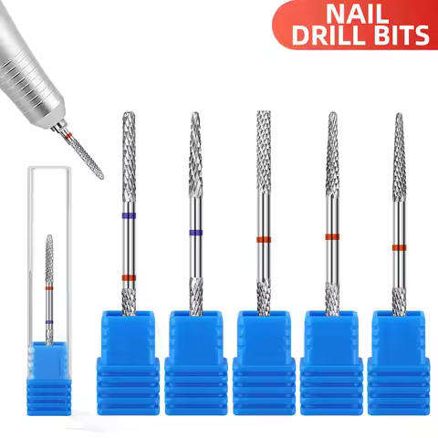 Double Heads Tungsten Carbid Nail Drill Bits Electric Manicure Tool 2 In 1 Milling Cutter For Nail E