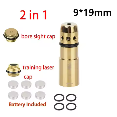 Tactical Training Laser Bullet Sight Bore Sighter 2 in 1 Dry Fire Snap Caps Glock17 Glock43 G43X 9mm