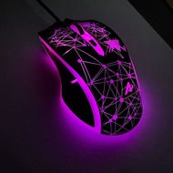 Colorful Purple Light Gaming Game Mouse 6D Game USB Mouse Black Jue Inventory G