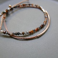 量身訂製/純銀/天然石手鍊/彼得石/鈦赫茲