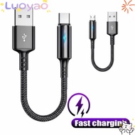 LUOYAO1 USB Type C Cable, Fast Charging Short Micro USB Cable,  Portable Nylon 25cm Data Cable