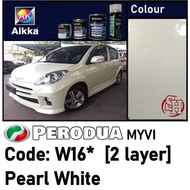 PERODUA MYVI  Pearl White W16* Pearl [2 layer] /Aikka Oem Factory Colour