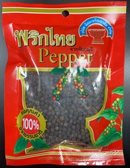 พริกไทยเม็ดดำ 100 กรัม ตราพานทอง จากจันทบุรี Black Pepper 100g