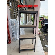 [READY STOCK] BOLTLESS RACK 2IN1 C/W 4 LEVELS  - BR521 ( RE306015H ) - BLACK & WHITE