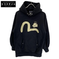 Evisu 黑色海鷗圖案印花套頭連帽衫，40 碼 [二手]