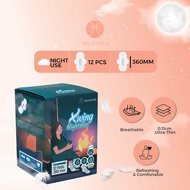 Joliewen Breathable Ultra-Thin Anti-Bacteria X-Wing Night Use Sanitary Pad - 12 Pads / Box