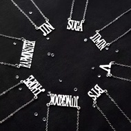 KPOP BTS Bangtan Boys Metal Letter Steel Necklace KPOP BTS