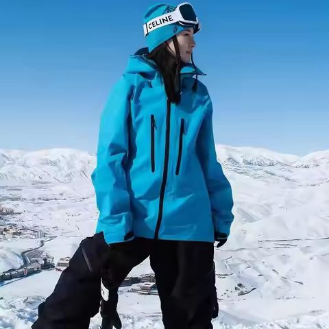 2026 Thin Unisex Snowboard Jacket Waterproof No Padding Fully Taped Snowboard Wear Ski Coat Hiking O