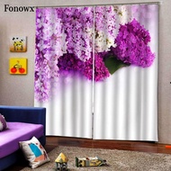 Fonowx 3D Curtains Bedroom Living Room Light Reducing Window Drapes 2 Panels 59X65"