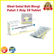 3 Strip 30 Tablet-Obat Gatal-Gatal Paling Ampuh obat Alergi gatal Biduran seluruh badan