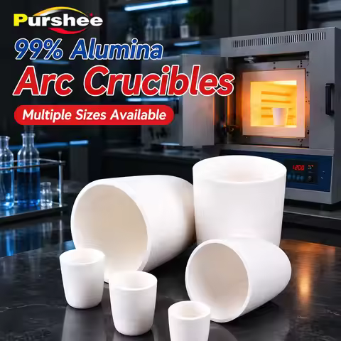99% Purity Alumina Corundum Crucible 3ml-350ml Multi‑Sizes Arc Crucible For Lab Muffle Furnace Exper