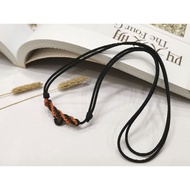 Orange Black 2mm Cord String 1 hook Adjustable Amulet necklace!