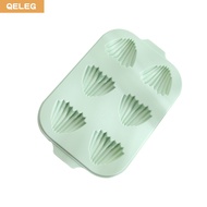 QELEG 6-hole Cake Silicone Mould 3D Shell Mould Baking Tray Mould Mousse Chocolate Jelly Mould Non-stick  Baking mold  Bakeware Cake Mould Baking Tool Non-Stick Madeleine Mold