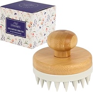 INTER-ESQUE Scalp Massager - Scalp Massage Brush - Head Massage Brush - Bamboo Shampoo Brush (Grey)