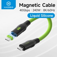 Hagibis Short USB C Cable Magnetic Mini Fast Charging Cord PD 240W 40Gbps Compatible with Thunderbolt 4/3 iPhone 15 SSD Tablet