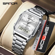 SANDA Waterproof Men's and Women's Fashion Quartz Watch Stainless Steel Strap Multi functional Outdo