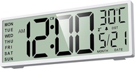 XREXS 14.5" Digital Wall Clock Battery Operated with Big Digits LCD Screen Display Large Display Tim