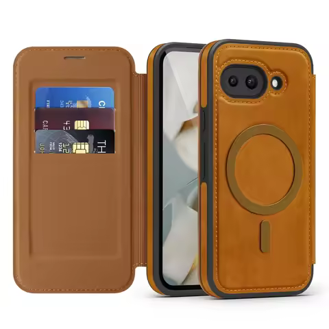 Business Magnetic Leather Flip Wallet Card Holder Case for Magsafe Google Pixel 8 9 Pro XL 9A 8Pro 9