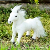 Boneka Mainan Mewah Kuda Realistik Kuda Boneka Binatang Boneka Bantal Kuda Putih Besar Hadiah Mainan