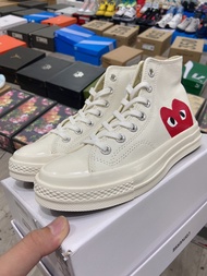 【Vintage1970】✨COMME des GARÇONS PLAY x Converse Chuck Taylor All Star 1970s HiCDGตัวจริงน้องน่ารักมากกกก รองเท้าผ้าใบ รองเท้าหุ้มข้อ สินค้าพร้อมกล่อง