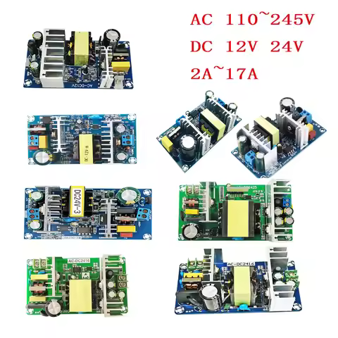 AC 100-240V to DC 24V 6-17A 12V 24V Power Supply Module Board Switch AC-DC Switch Power Supply Board