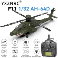YXZNRC F11 AH-64D Apache RC Helicopter 1:32 Scale Brushless Motor 6-Axis Gyro 2.4G 6CH Flybarless 3D