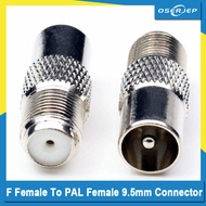 1/2/6PCS 9.5mm F Type Screw Connector Socket To RF Aerial Male Adapter RF Connectot MY TV Ariel Antenna Sliver Tone PAL Female To F Male TV Coaxial Aerial Connector Adapter for 1080P Hdtv Indoor Outdoor Antenna
