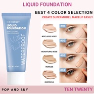 TEN TWENTY Full-Coverage Matte Liquid Foundation — 24-Hour Oil Control, Long-Lasting & Waterproof