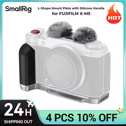 SmallRig L-Shape Mount Plate with Silicone Handle for FUJIFILM X-M5 Silicone Grip for X-M5 Sliver Bl