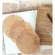 (10pcs) Doily/Doilies/Doyley Paper Lace Paper 5.5 inch Brown