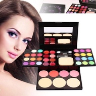 ADS Makeup Box Color Makeup Set (24 Color Eyeshadow 8 Color Lip Gloss 4 Color Blush 3 Pieces) + Eyeb