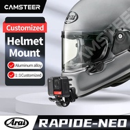 Arai Rapide Neo Motorcycle Helmet Customized Chin Mount For Gopro 11 10 Insta360one X3 X2 RS R DJI Action Camera Accessories