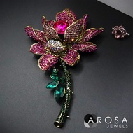 Arosa Jewels Flora Series Lotus Flower 2-in-1 set brooch pin kerongsang A11-01 (10.0cm x 6.8cm)
