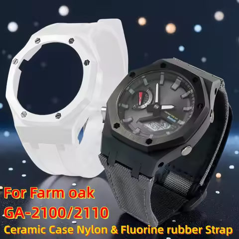 2100 mod kit Ceramic watch Case Kit With Nylon & Fluororubber Strap For Casio G-SHOCK GA2100 GA2110