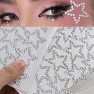 1Pcs 3D Holow Stars Gem Face Eye Stickers Pentagram Rhinestones Adhesive Tattoo Decals for Party Mak