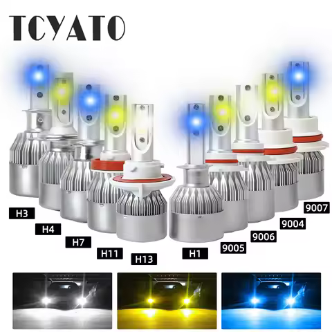 C6 2x H7 LED H4 high/low H1 H3 HB3 HB4 9003 HB2 H13 9005 9006 car headlight bulb 3000K gold yellow l