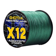 GHOTDA 300M 12 Strands Braided Fishing Line PE Line Carp Fishing Bait Line