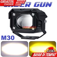 Lampu 2 PCS LED Sorot Tembak Laser Gun VINYX M30 D2 CSP - LED M30 Original Super Terang Jarak Jauh D