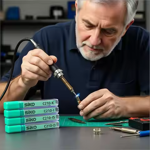 4PCS SIKO Soldering Iron Tips C210-K C210-O C210-I C210-IS for T210 Handle BGA Rework IC Chip Mother