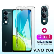 For VIVO Y04 Clear tempered glass + Camera lens film 2IN1 For VIVO Y04 Screen Protector For VIVO Y19