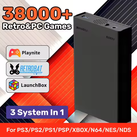 Mix 500G Retro Video Game Emulator Console Built-in 38000+ Games Playnite Retrobat Launchbox Hard Dr