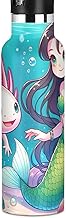 Kids Water Bottle, Stainless Steel Water Bottle for Travel or School 20 Oz, BPA-Free, Cute Axolotl M
