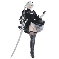 Anime Women Nier Automata Yorha 2B Cosplay Costume Black Leotard Dress Full Set Halloween Outfit wit
