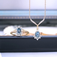Ring Limited Sterling Silver Natural Jewelry New Style Set Necklace Christmas 925agete Topaz Pendant