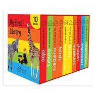 (10 books) My First Library English Board books for kids 10册精装英文原版儿童启蒙纸板书单词书 12pages book JW Happy S
